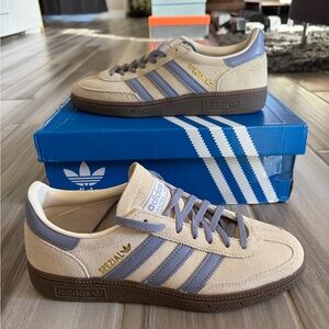 Women’s Adidas Handball Spezial Shoes - White Silver Violet Gum JQ8754